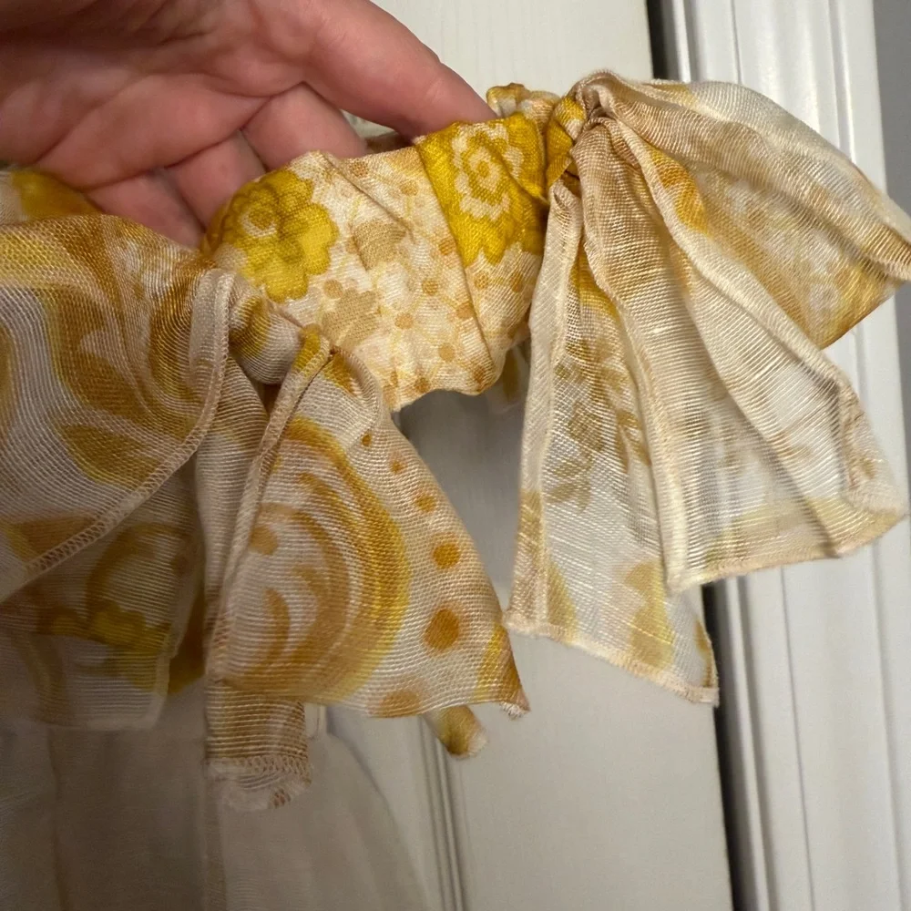 Zimmermann Postcard Bow Bodice Mini Dress. Yellow. No Belt. Size 3 US10 - Picture 12 of 16
